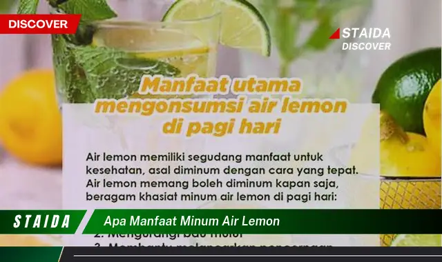 Temukan Khasiat Air Lemon yang Jarang Diketahui