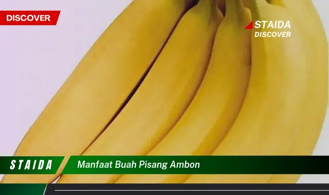 Ketahui 9 Manfaat Buah Pisang Ambon untuk Kesehatan Tubuh Anda