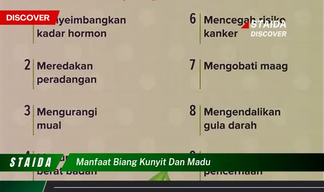 Temukan 7 Manfaat Biang Kunyit dan Madu yang Jarang Diketahui