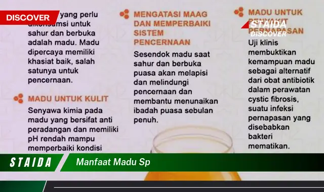 Temukan 7 Manfaat Madu SP yang Jarang Diketahui!