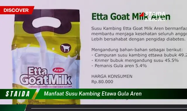 Temukan 7 Manfaat Susu Kambing Etawa Gula Aren yang Jarang Diketahui