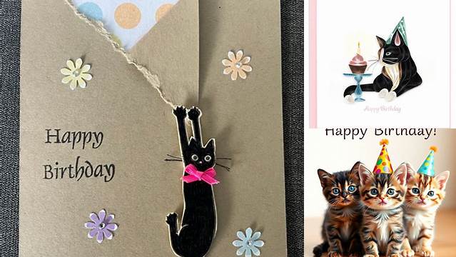1950s striped cat birthday card | Birthday Cats | Pinterest | More best