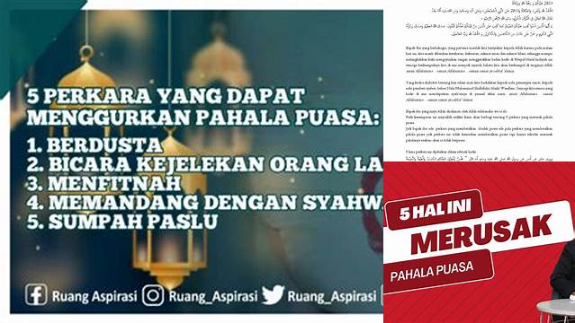 5 Hal Yang Merusak Pahala Puasa