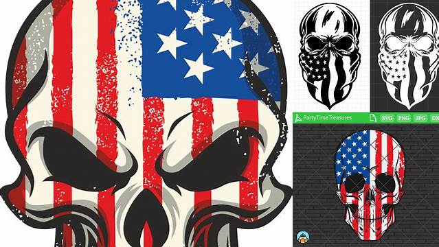 American Flag Svg Skull Svg Patriotic Skull With American | Etsy