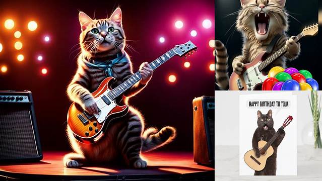 ArtStation - A Cat Playing Happy Birthday on the Guitar