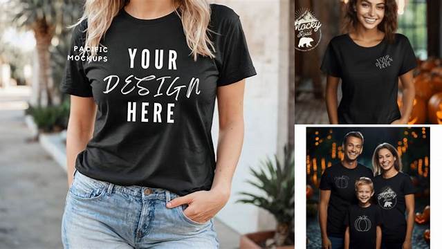 Bella Canvas 3001 Black T-Shirt Mock Up