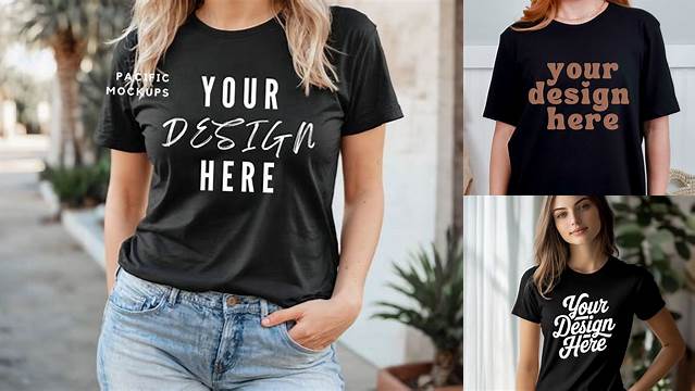 Bella Canvas 3001 Black T-shirt Mock Up