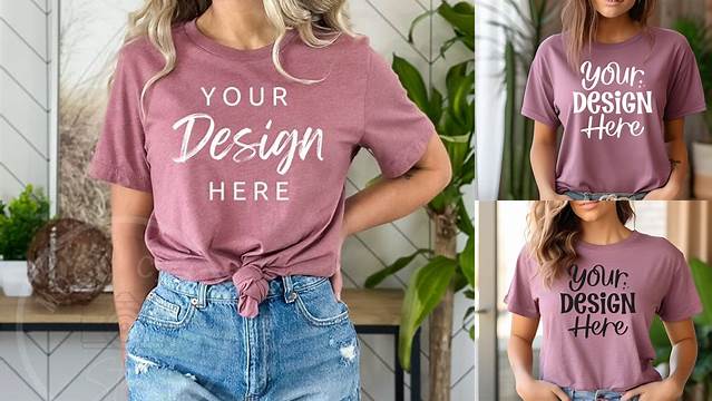 Bella Canvas 3001 Heather Mauve Mockup