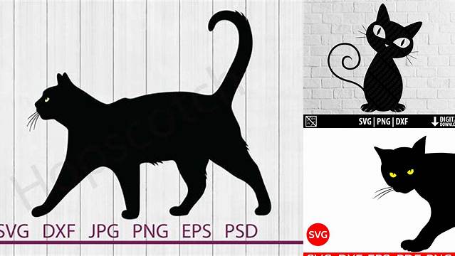 Black Cat SVG, Cat SVG, DXF File, Cuttable File (128931) | SVGs