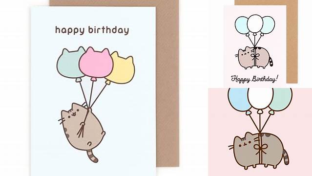 Buy Pusheen the Cat Happy Birthday Balloons Greeting Card at ARTBOX