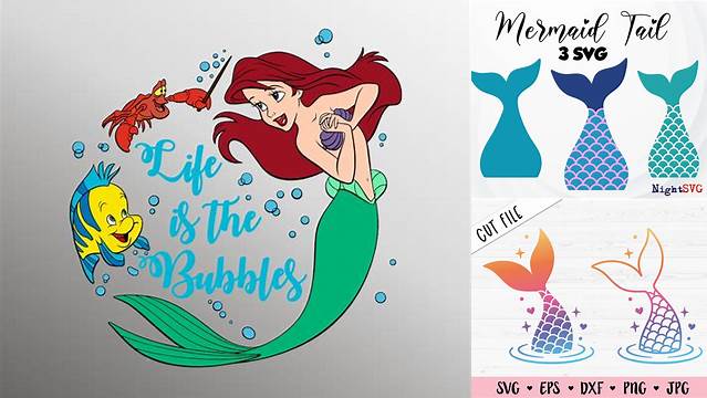 Cartoon Mermaid svg mermaid tail svg file mermaid cat svg | Etsy