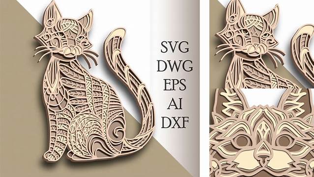 Cat Multilayer SVG/ Cat Cut File/ 3D Layer/ Plywood Cutting/ - Etsy