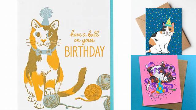 Cat Yoga Birthday Card Calico Cat Birthday Card Blank