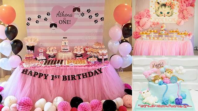 Celebrate with Cake!: 1st Birthday Cat themed dessert table (click post