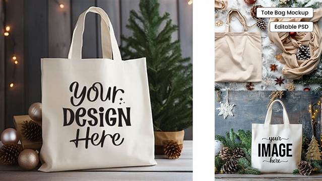 Christmas Tote Bag Mockup Vol 32