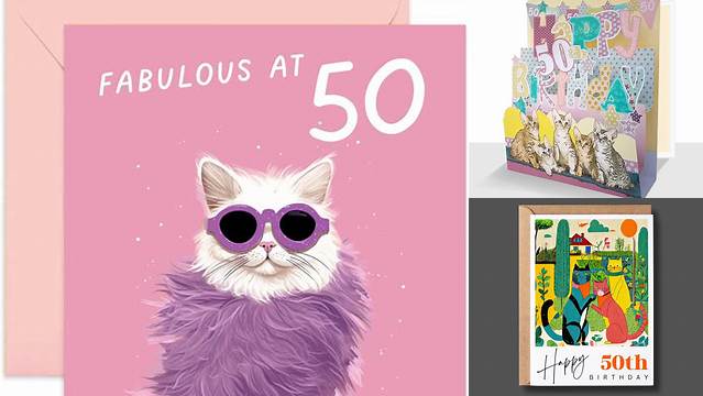Click to view full size image | Cat birthday card, 50th birthday cards