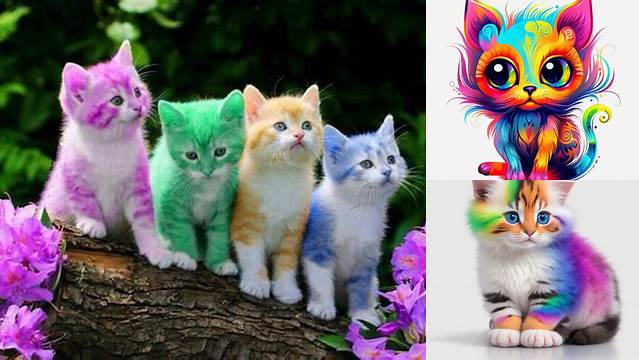Colorful Kitty | Rainbow kittens, Rainbow cat, Unicorn cat
