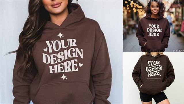 Dark Chocolate Hoodie Mockup Gildan