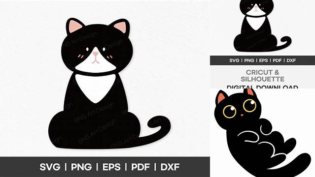 Digital Download, Instant Download, Cat Clipart, Cute Black Cats, Png