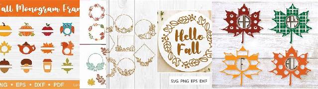 Fall Monogram Frame Bundle: SVG Cut Files For Autumn Crafts