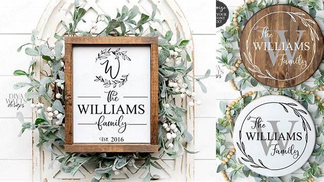 Family Monogram SVG: Farmhouse Sign & Rustic Tray Designs