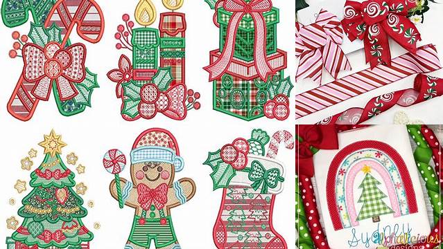 Festive Ribbon Applique Designs For Christmas & Holidays