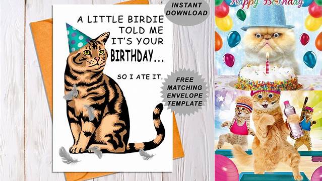 Funny Cats Birthday Card Birthday Treat 3D Goggly Eyes Cat Lovers