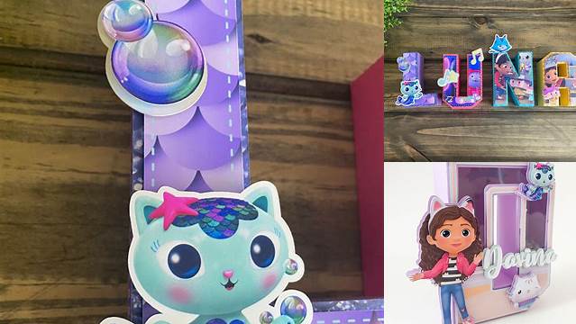 Gabbys Dollhouse 3D letter Gabby Cat Dollhouse Birrhday | Etsy Cat