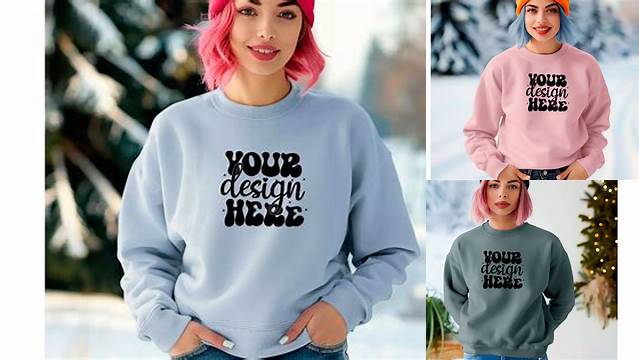 Gildan 18000 Winter Sweatshirt Mockup