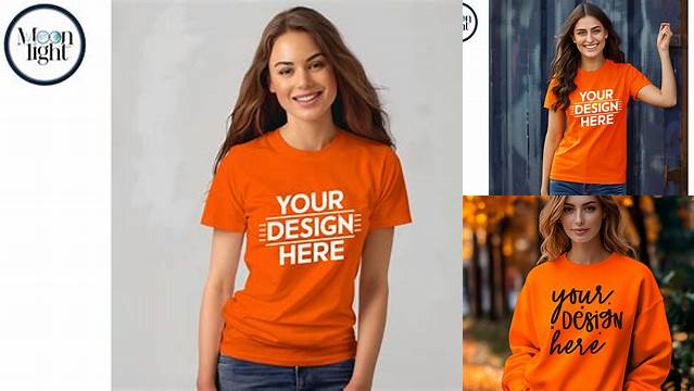 Gildan 64000 T-shirt,woman,orange Mockup 4