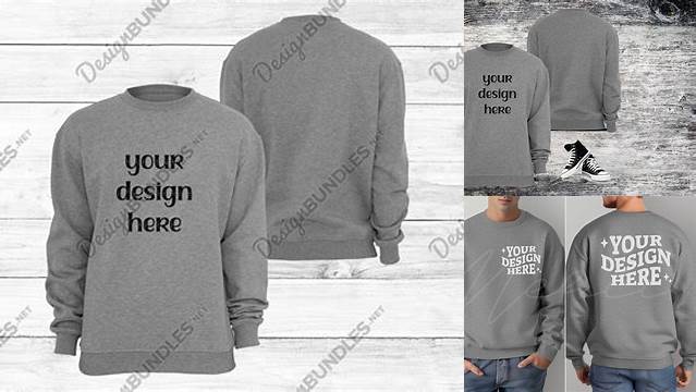 Gray Sweatshirt Mockup Sweatshirt Unisex