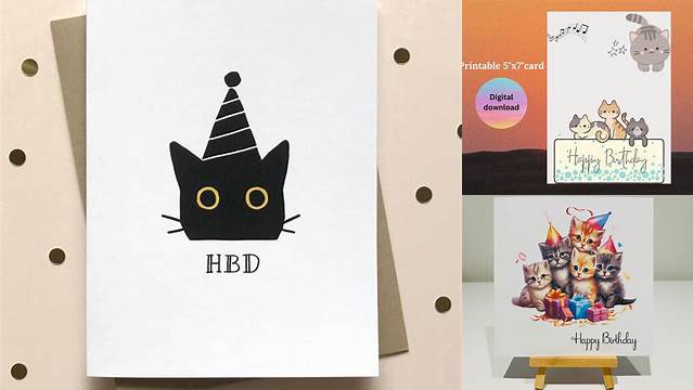 HBD Cat Birthday Card in 2021 | Cat birthday card, Cat birthday cards
