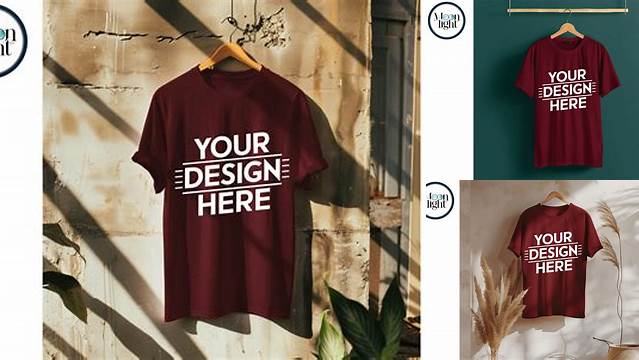 Hanging T-shirt Bella Canvas,maroon Mock