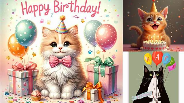 Happy Birthday Cat | Decorative Illustrations ~ Creative Market