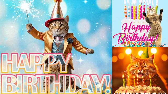 Happy Birthday Cat GIFs — Download on Funimada.com
