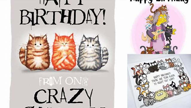 Happy Birthday Crazy Cat Lady Greetings Card - Etsy 日本