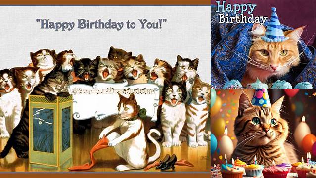 Happy Birthday Kitty-Handmade Fridge Magnet Cat Birthday, Happy