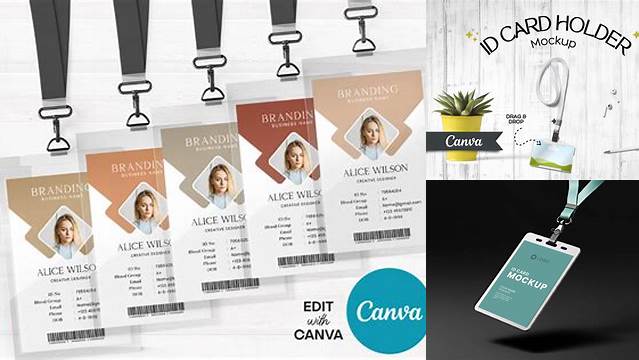 Id Card Holder, Id Mockup, ID Card Canva