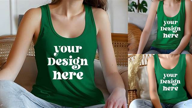 Kelly Green Tank Top 8800 Mockup