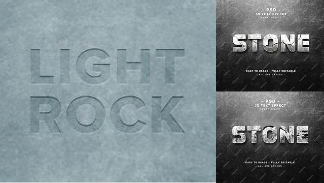 Light Gray Stone Text Style Logo Mockup