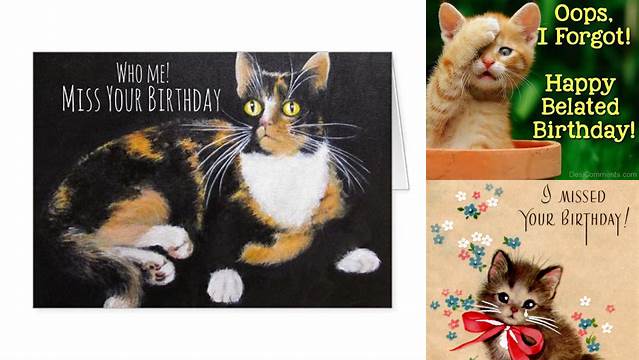Lovely Kitty, belated Birthday card | Zazzle.com | Belated birthday