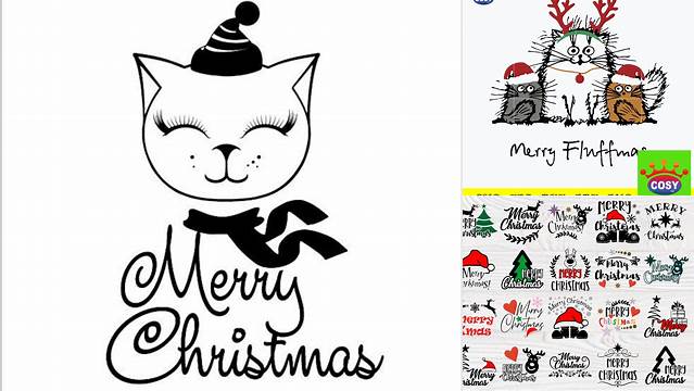 Merry Christmas Svg Christmas Cat Svg Merry SVG DXF EPS | Etsy