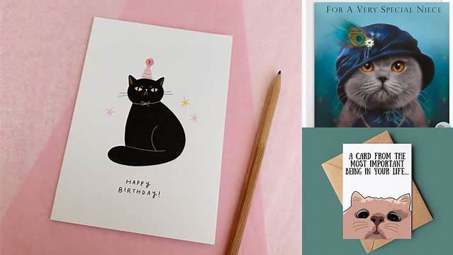 Niece Birthday Card Funny Black Cat Kitten uk Greeting Post | Etsy