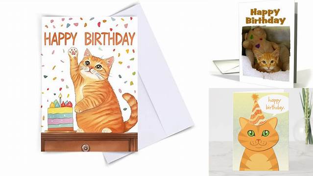 Orange Tabby Happy Birthday card by Catherine Sherman, Funny Card #