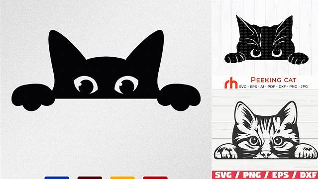 Peeking Cat svg Peeking Cat Silhouette svg Peeking Cat clipart | Etsy