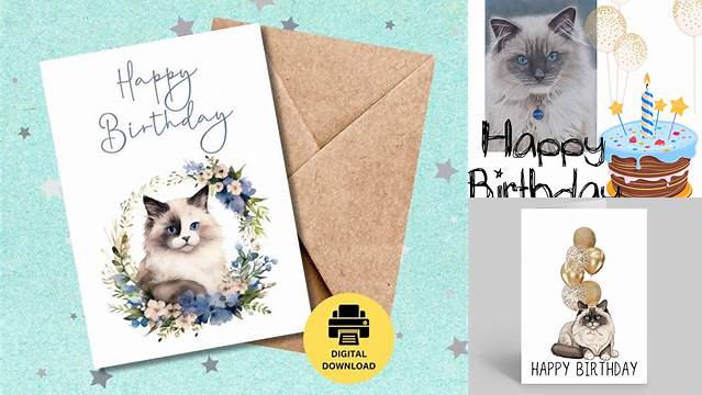 Ragdoll Cat Birthday Card | Etsy