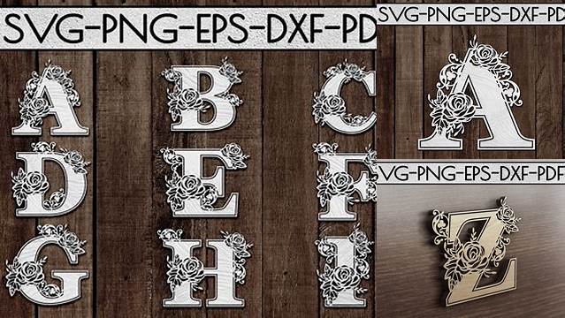 Roses Alphabet SVG Bundle: A-Z Paper Cut & Cake Toppers