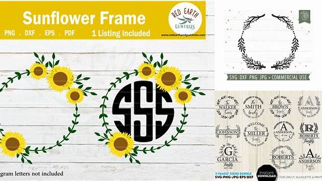 Rustic Farmhouse Monogram Frame SVG Cut Files