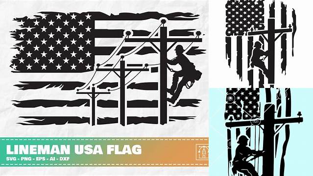 SVG Cutting File American Made Lineman, USA Flag, Linemen, Lineman