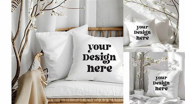 Spring White Pillow Mockup 126